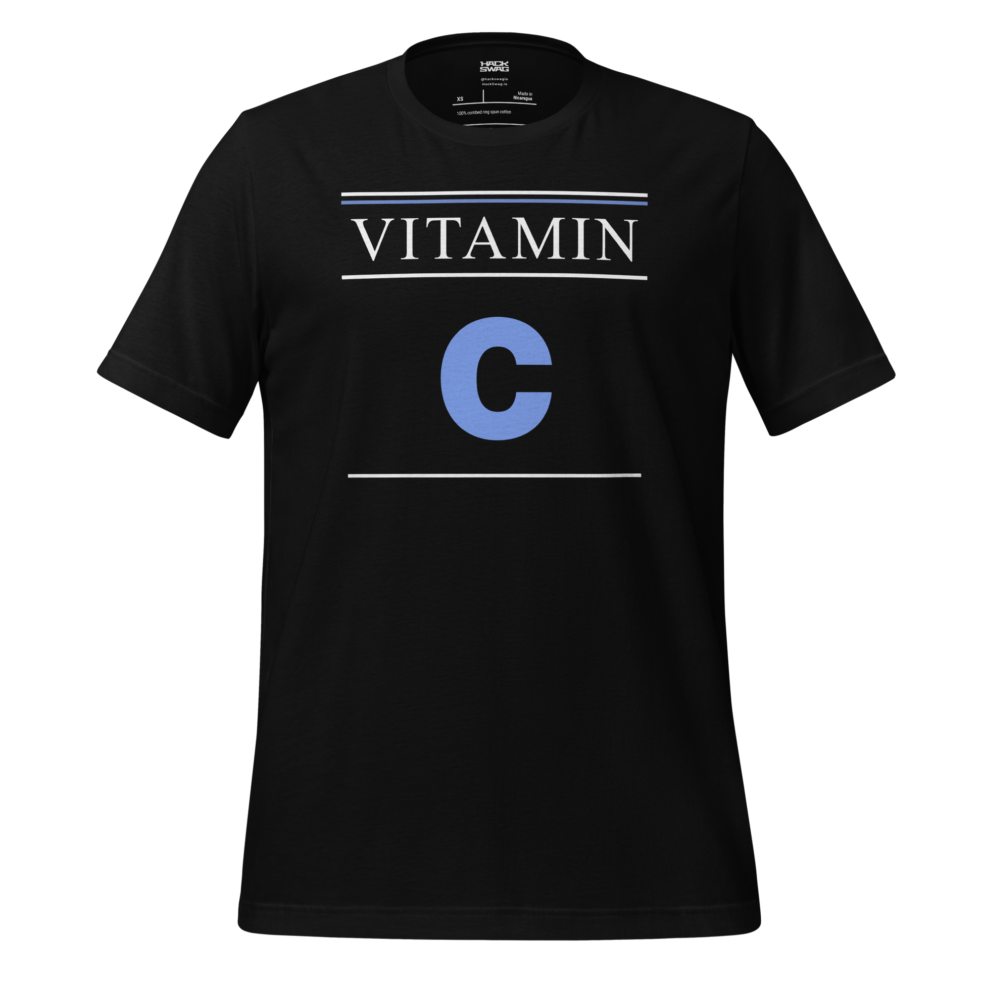 Black t-shirt with 'VITAMIN C' text
