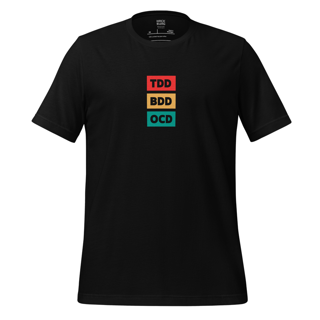 TDD • BDD • OCD Short Sleeve Unisex Tee