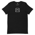 Black t-shirt with a white 'esc' key graphic
