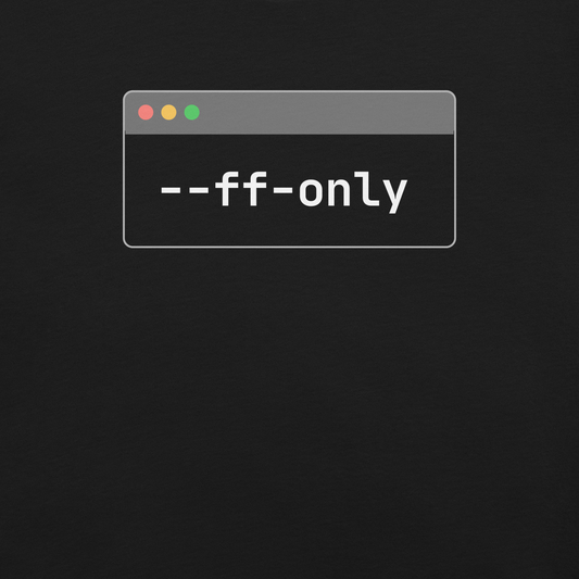Computer window with '--ff-only' text on a black background