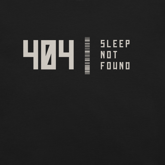 404 error message with 'Sleep Not Found' on a black background