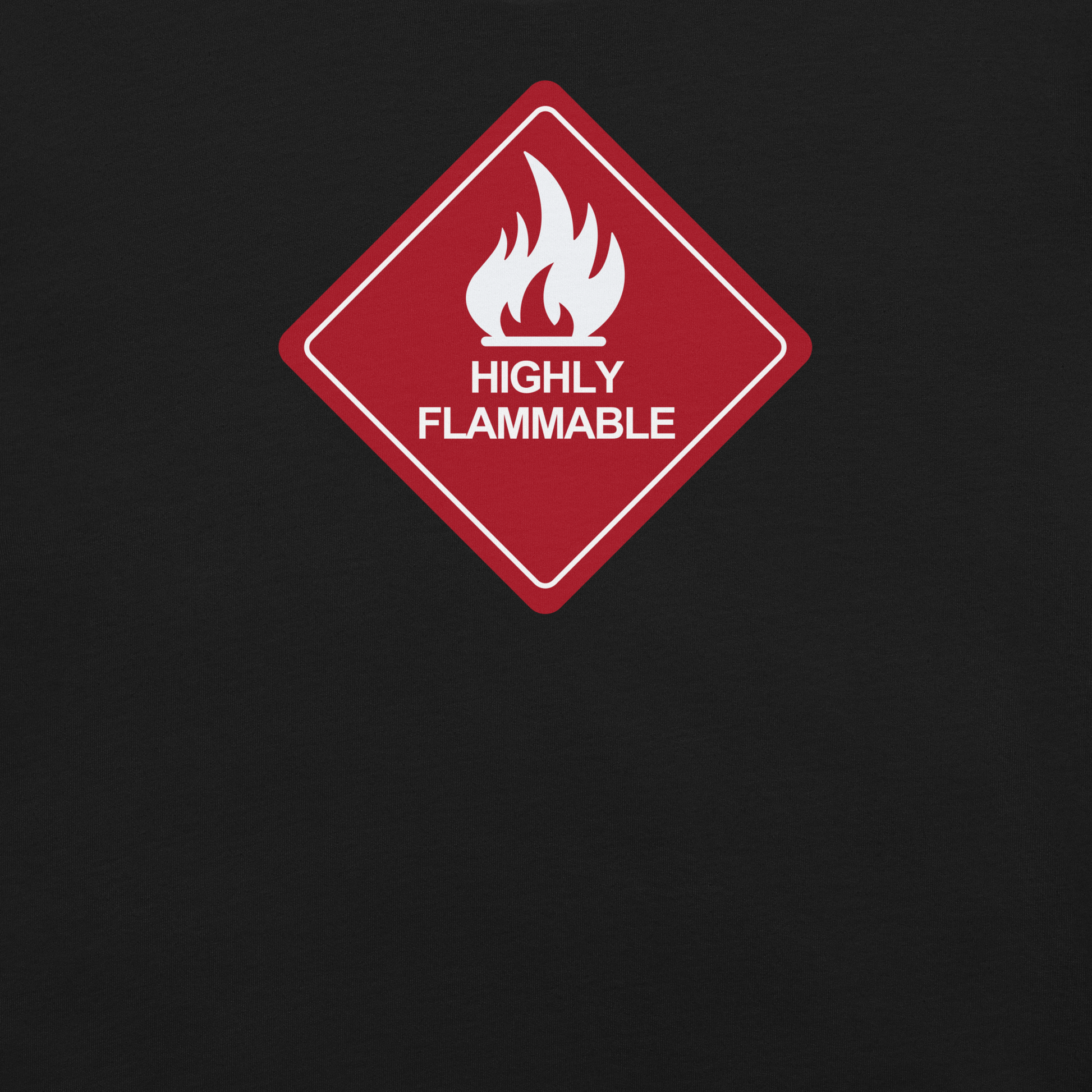 Highly flammable warning sign on a black background
