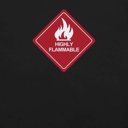 Highly flammable warning sign on a black background