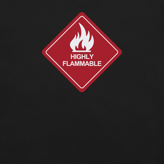 Highly flammable warning sign on a black background