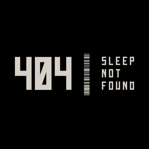 404 error message with 'Sleep Not Found' text on a black background
