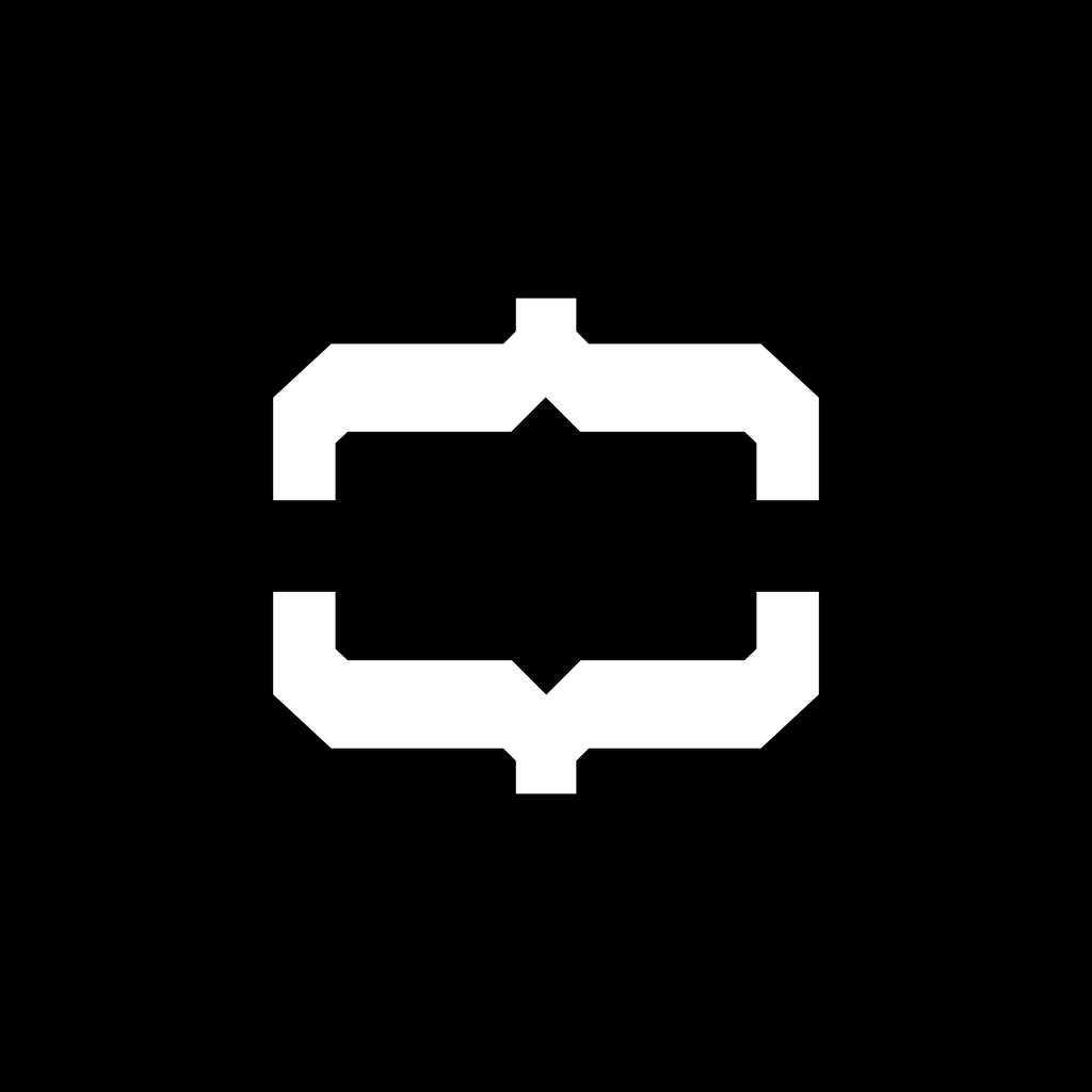 White curly brackets like open mouth on a black background