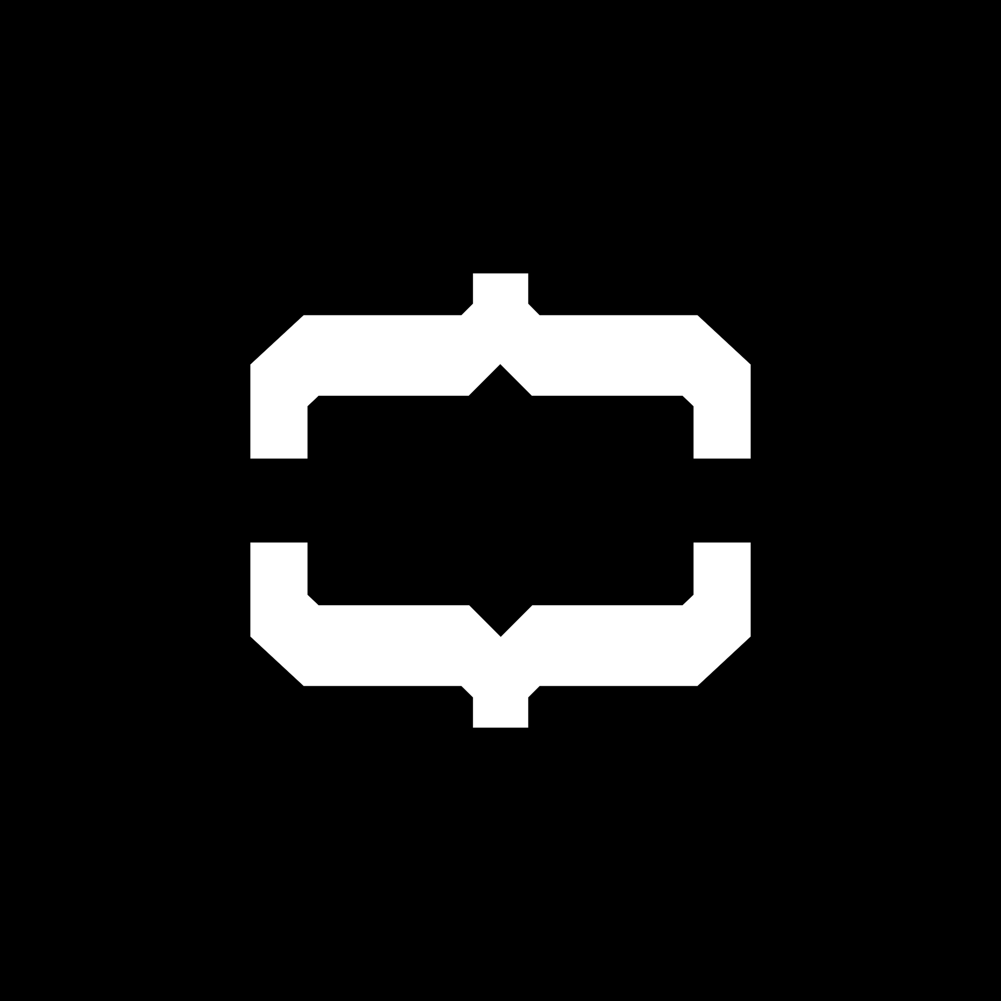White curly brackets like open mouth on a black background