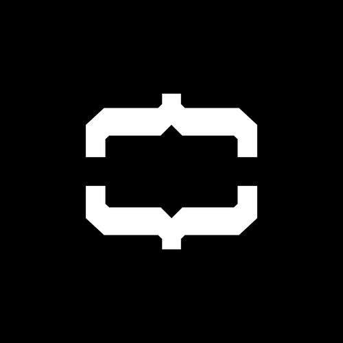 White curly brackets like open mouth on a black background