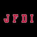 Red text 'JFDI' on a black background