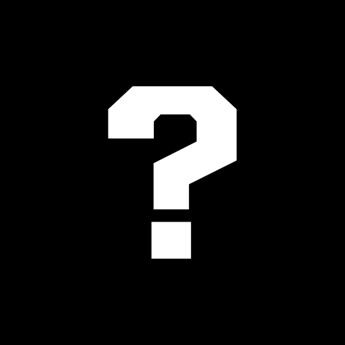 White question mark on a black background