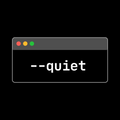 Computer window with '--quiet' text on a black background