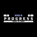 motivation text 'work in progress. embrace the journey' on black background