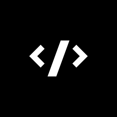 White HTML tags on a black background