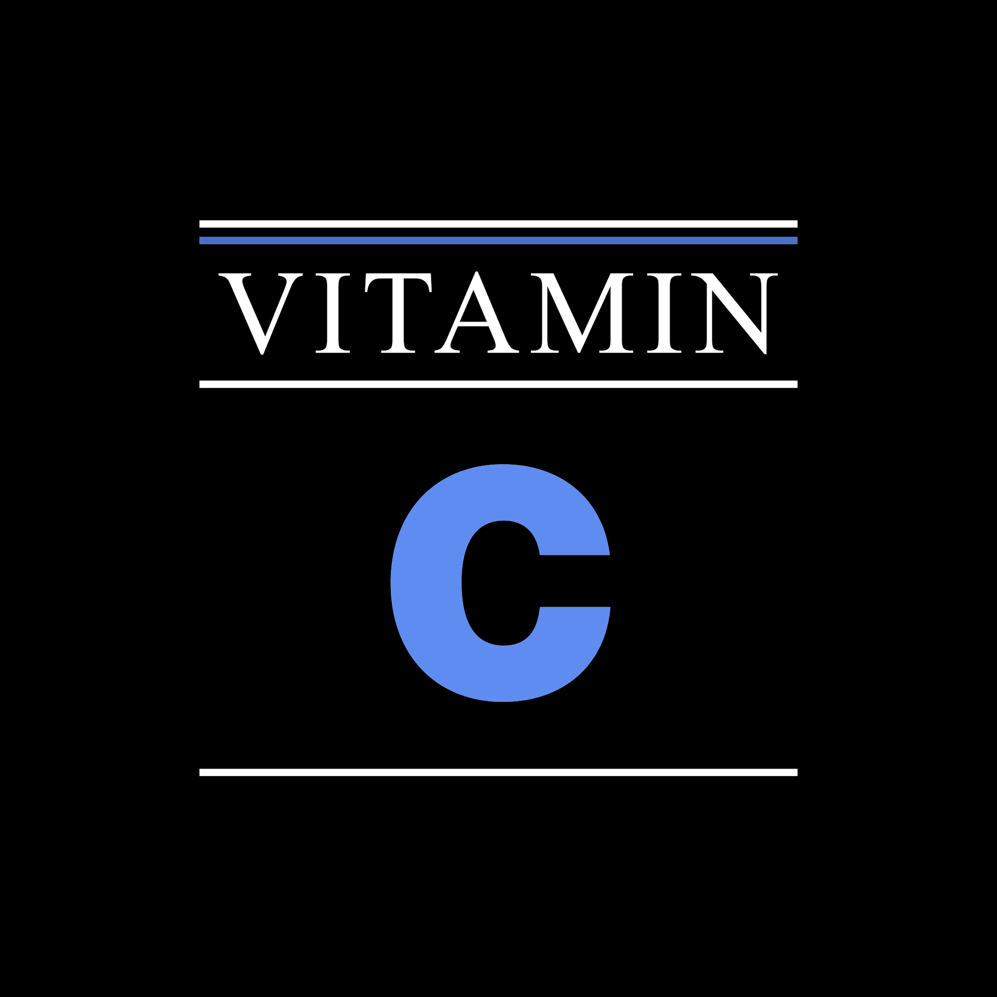Text 'Vitamin C' text on a black background