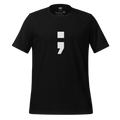 Black t-shirt with a white semicolon
